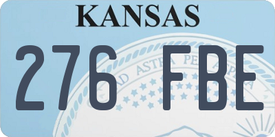 KS license plate 276FBE
