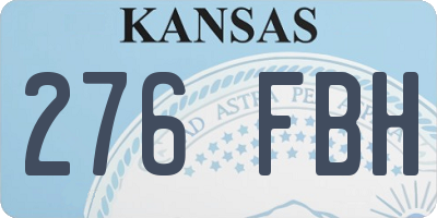 KS license plate 276FBH