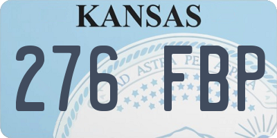 KS license plate 276FBP