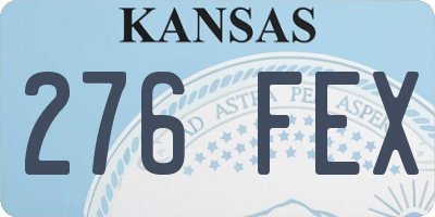 KS license plate 276FEX