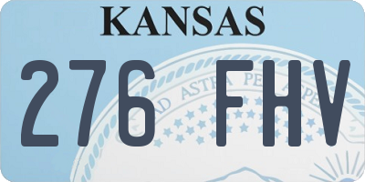 KS license plate 276FHV