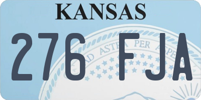 KS license plate 276FJA