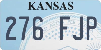 KS license plate 276FJP