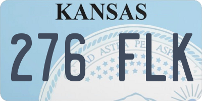 KS license plate 276FLK