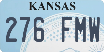 KS license plate 276FMW