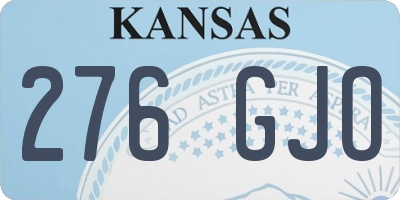 KS license plate 276GJO