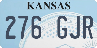 KS license plate 276GJR