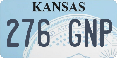 KS license plate 276GNP
