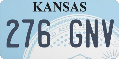KS license plate 276GNV