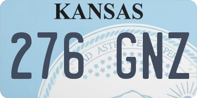 KS license plate 276GNZ