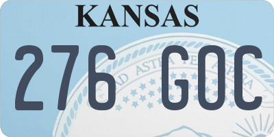 KS license plate 276GOC