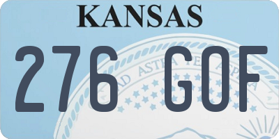 KS license plate 276GOF
