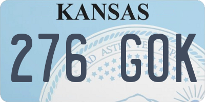 KS license plate 276GOK