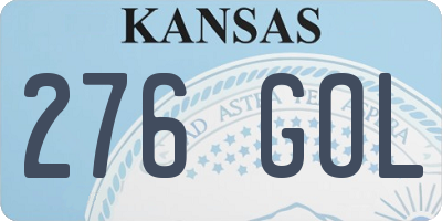 KS license plate 276GOL