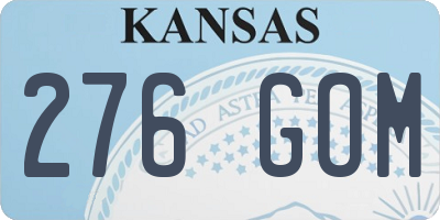KS license plate 276GOM