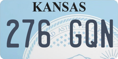 KS license plate 276GQN
