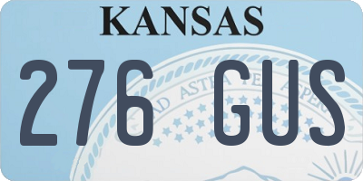 KS license plate 276GUS