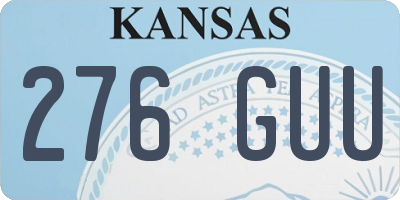 KS license plate 276GUU