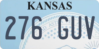 KS license plate 276GUV
