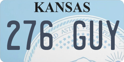 KS license plate 276GUY