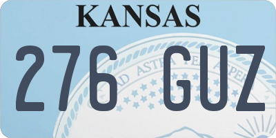 KS license plate 276GUZ