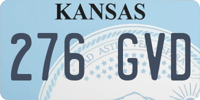 KS license plate 276GVD
