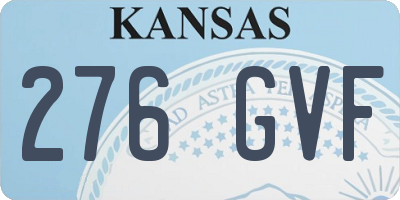 KS license plate 276GVF