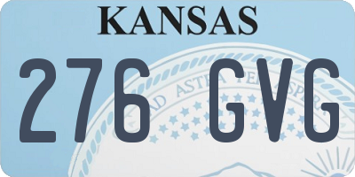 KS license plate 276GVG