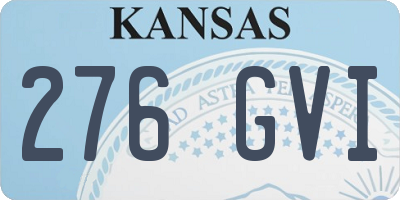 KS license plate 276GVI