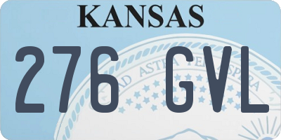 KS license plate 276GVL
