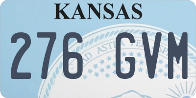 KS license plate 276GVM