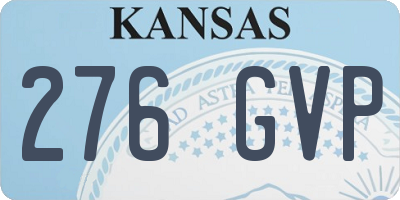 KS license plate 276GVP