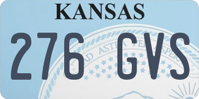KS license plate 276GVS