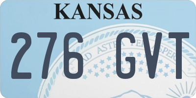 KS license plate 276GVT
