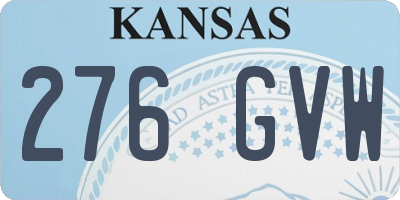 KS license plate 276GVW
