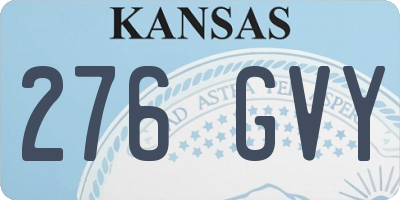 KS license plate 276GVY