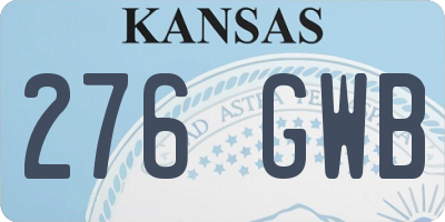 KS license plate 276GWB