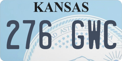 KS license plate 276GWC