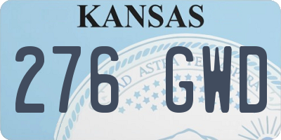 KS license plate 276GWD