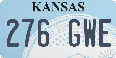 KS license plate 276GWE