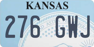 KS license plate 276GWJ