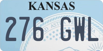 KS license plate 276GWL