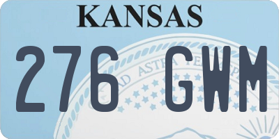 KS license plate 276GWM