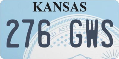 KS license plate 276GWS