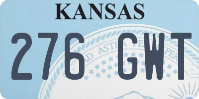 KS license plate 276GWT