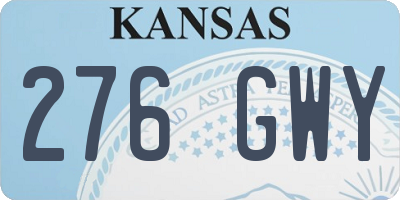 KS license plate 276GWY
