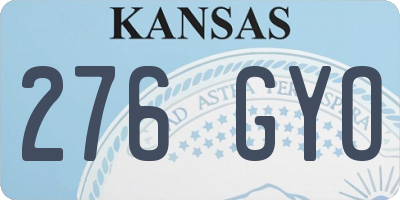 KS license plate 276GYO
