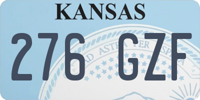 KS license plate 276GZF