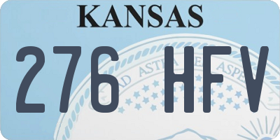 KS license plate 276HFV