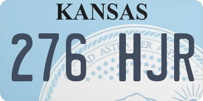 KS license plate 276HJR